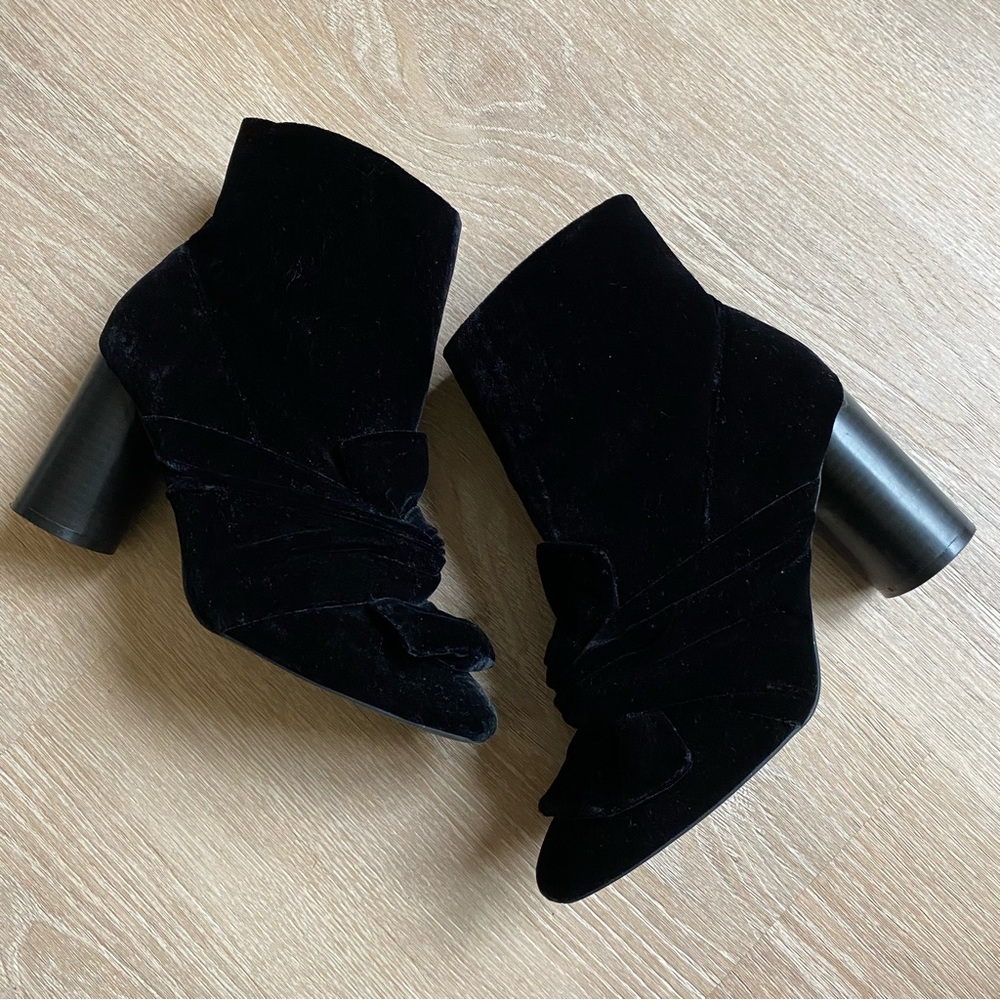 ZARA Velvet Bow Ankle Boots